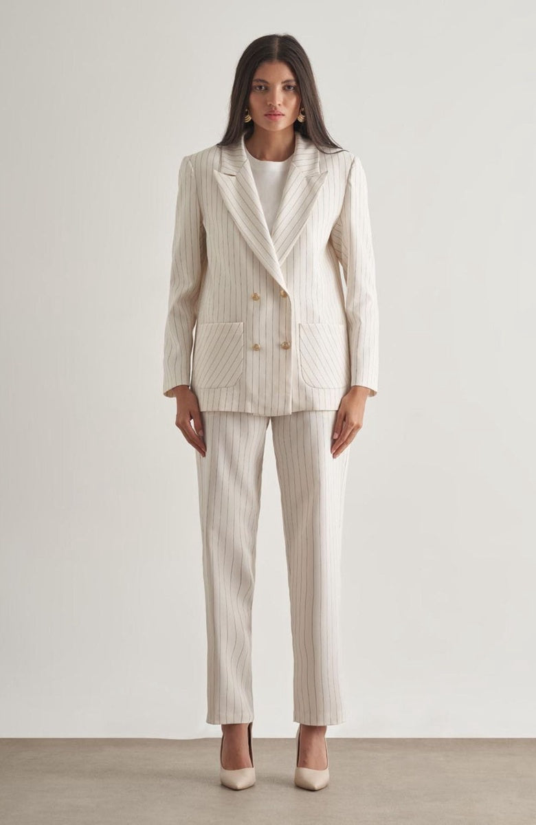  Mizalle Mizalle Women's Wide-Leg Pants - Ecru - Bonton