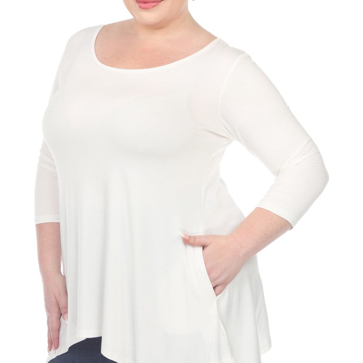  White Mark Plus Size Makayla Tunic Top - 1X - Bonton