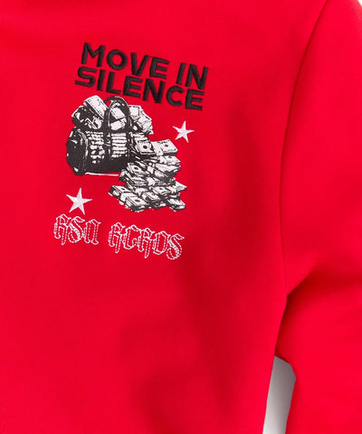 Hustle Over Hype Embroidered Hoodie - Red