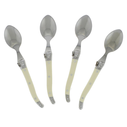 Set of 4 Laguiole Faux Ivory Coffee Spoons