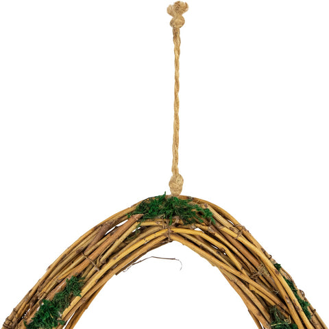Natural Grapevine and Twig Oval Spring Wreath With Moss - 15.25"