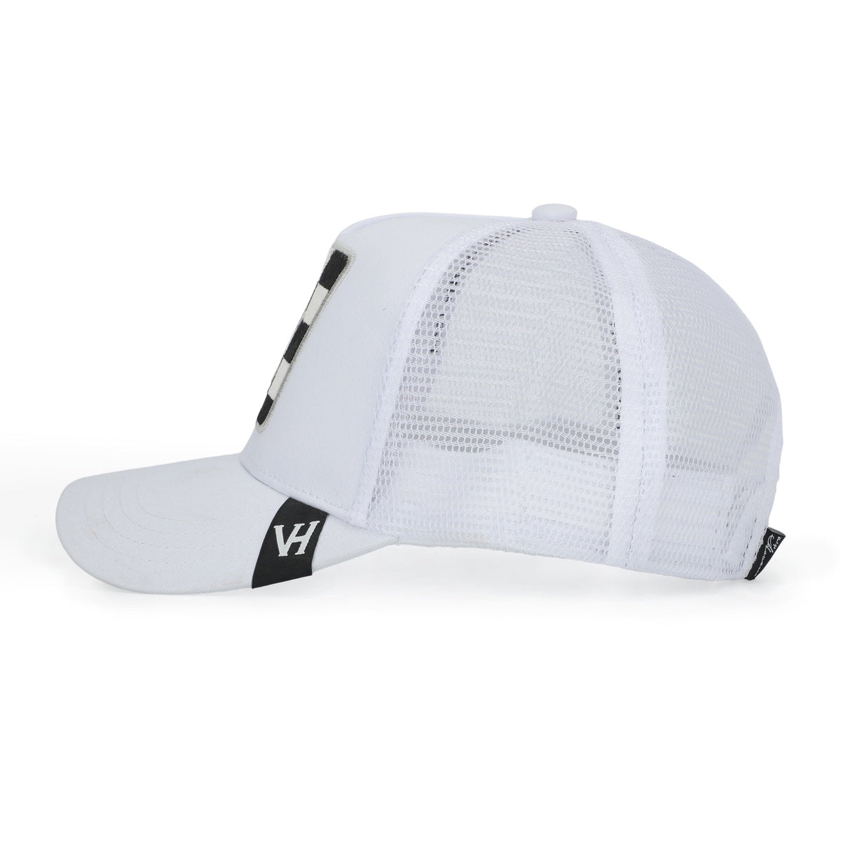  Vintage Havana Vintage Havana Trucker Hat for Women – White Mesh & Canvas Adjustable Cap With Checkered Patch & Washed Gold Star - Default Title - Bonton