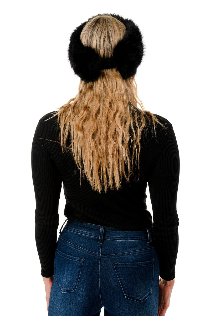  Marcus Adler Faux Fur Headband - Black - Bonton