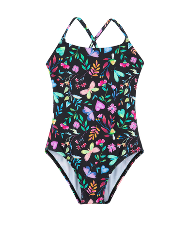 Butterfly Dream Criss Cross Tie Back One Piece