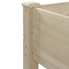 4ft Natural Wood Raised Garden Bed Planter Box With Liner