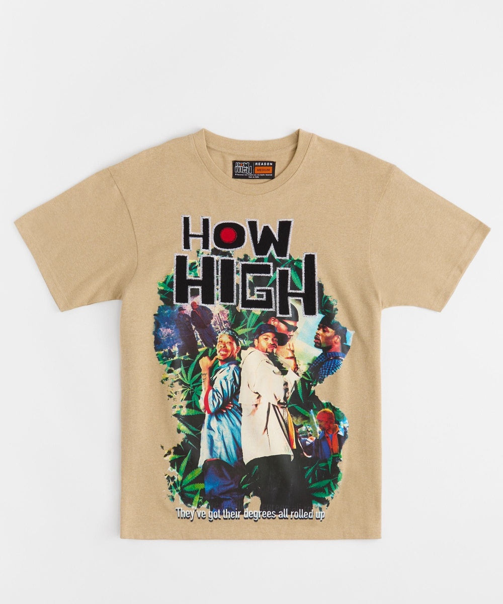  Reason Clothing How High Degrees Embroidered Short Sleeve Tee - Black - TAN - Bonton