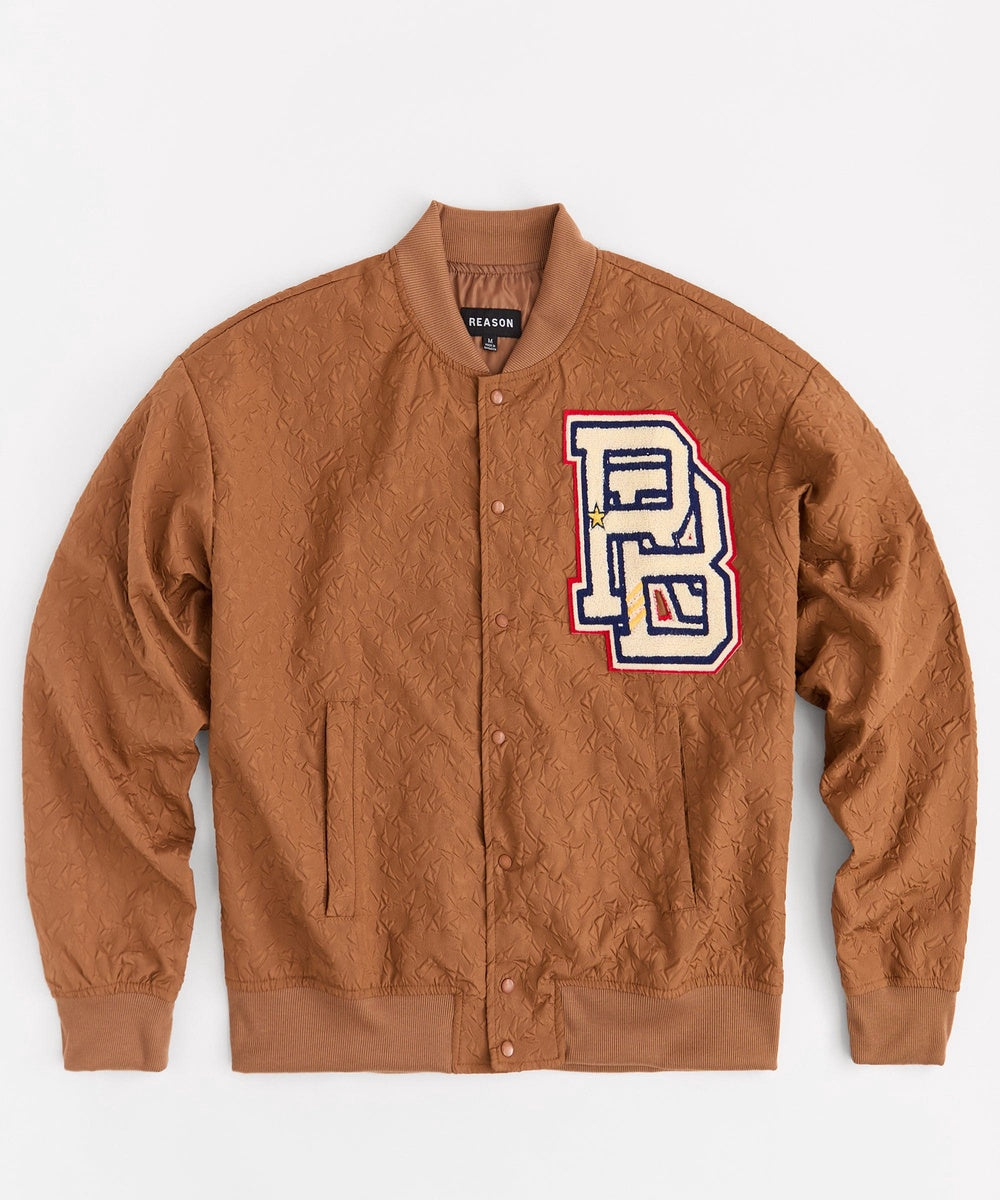  Reason Clothing Coaches Reason Chenille Patched Jacket - Brown - BROWN - Bonton