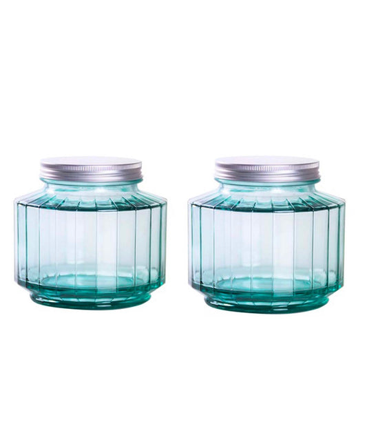 Recycled Glass Set of Two 33 Oz. Storage Jars