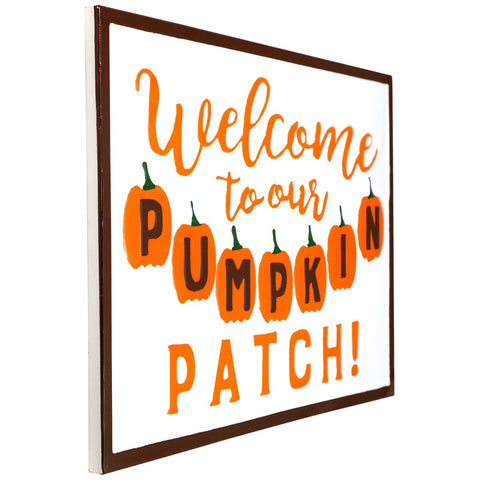 Autumn Harvest "Welcome to Our Pumpkin Patch!" Wall Decoration - 20.25" - Orange