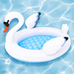 Inflatable Swan Kiddie Pool - 42.5" - White and Blue