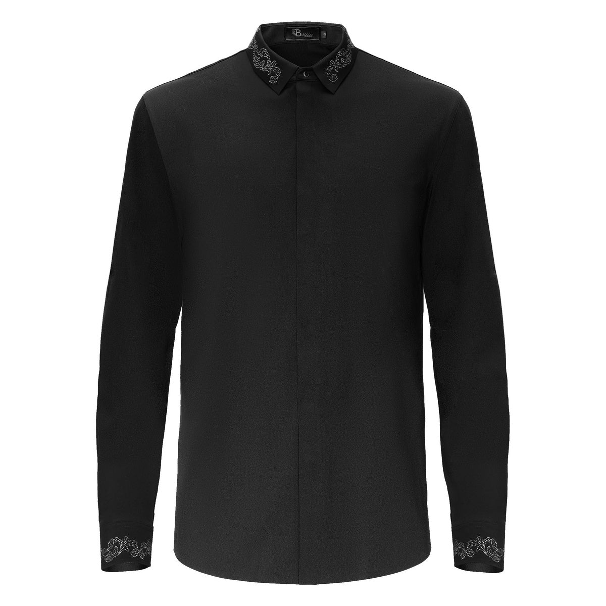  Barocco Midnight Precision Shirt BLACK/GUN - BLACK/GUN - Bonton