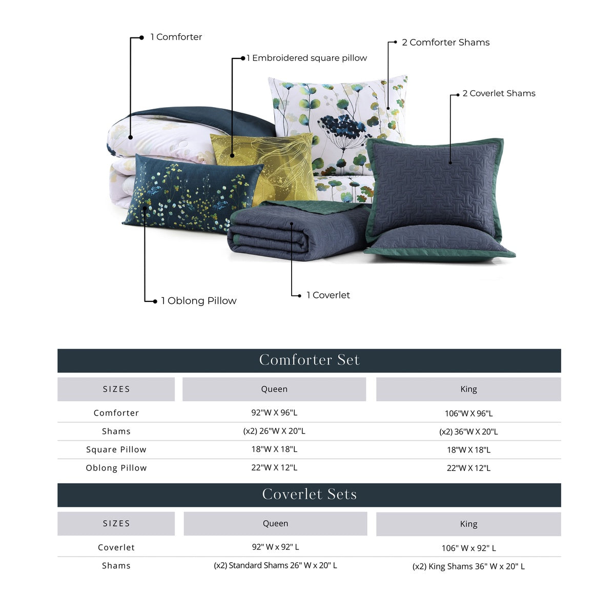  Bebejan Bebejan Abstract Vines 8 Piece Reversible Comforter & Coverlet Set - QUEEN - Bonton
