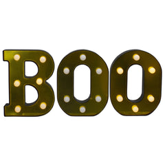 LED Lighted "BOO" Halloween Marquee Sign - 6.5" - Warm White