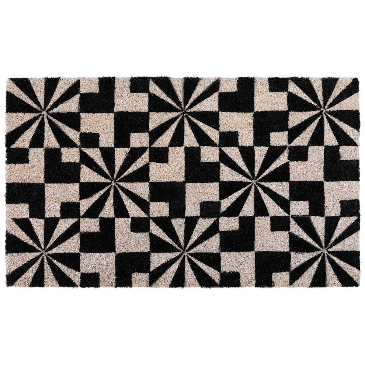  Northlight Black and Gray Abstract Rectangular Doormat 18