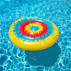 Inflatable Multicolor Tie Dye Circular Swimming Pool Float - 72"