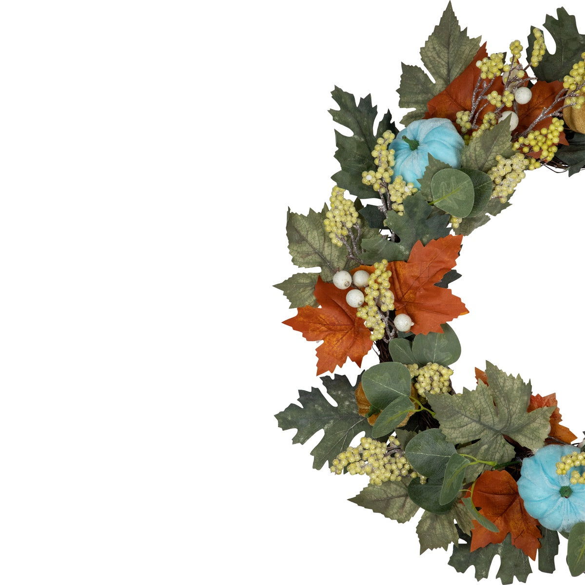  Northlight Foliage and Gourds Thanksgiving Artificial Wreath - 22