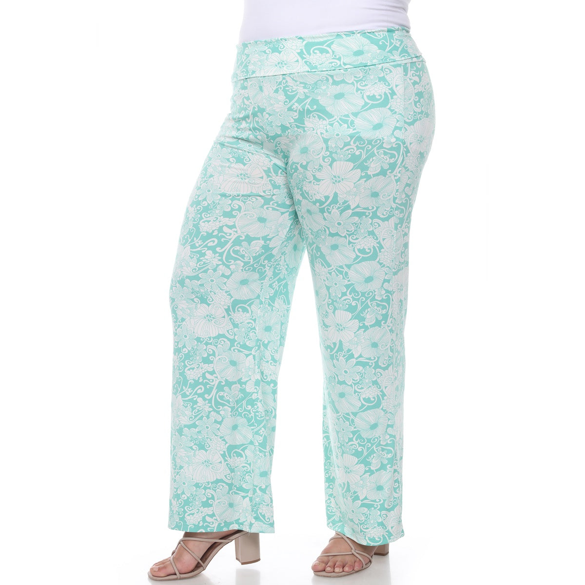  White Mark Plus Size Floral Paisley Palazzo Pants - 1x - Bonton