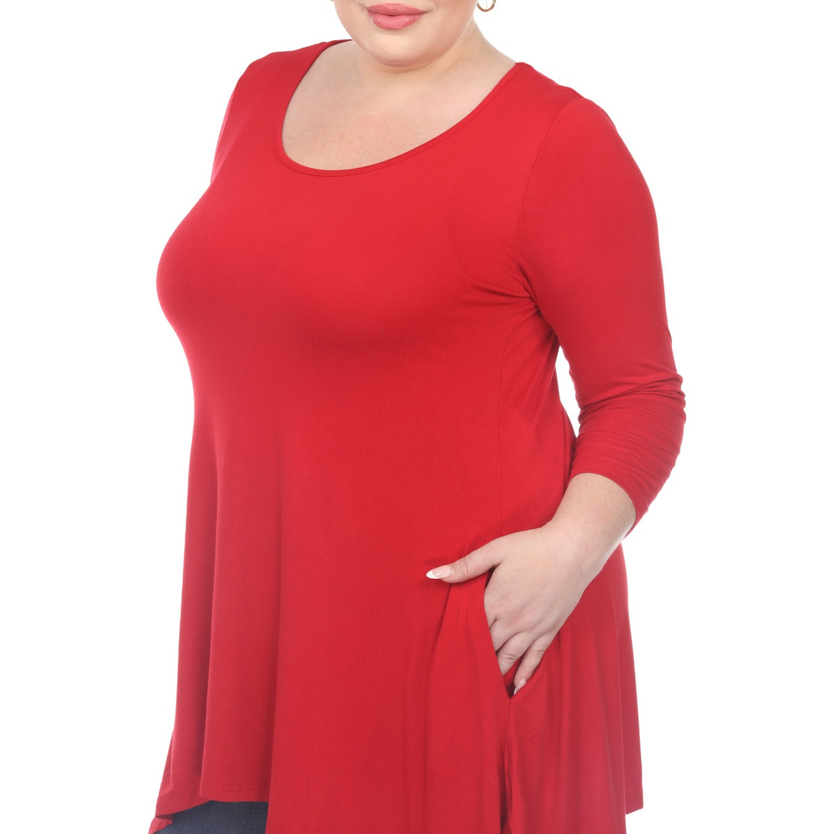  White Mark Plus Size Makayla Tunic Top - 1X - Bonton