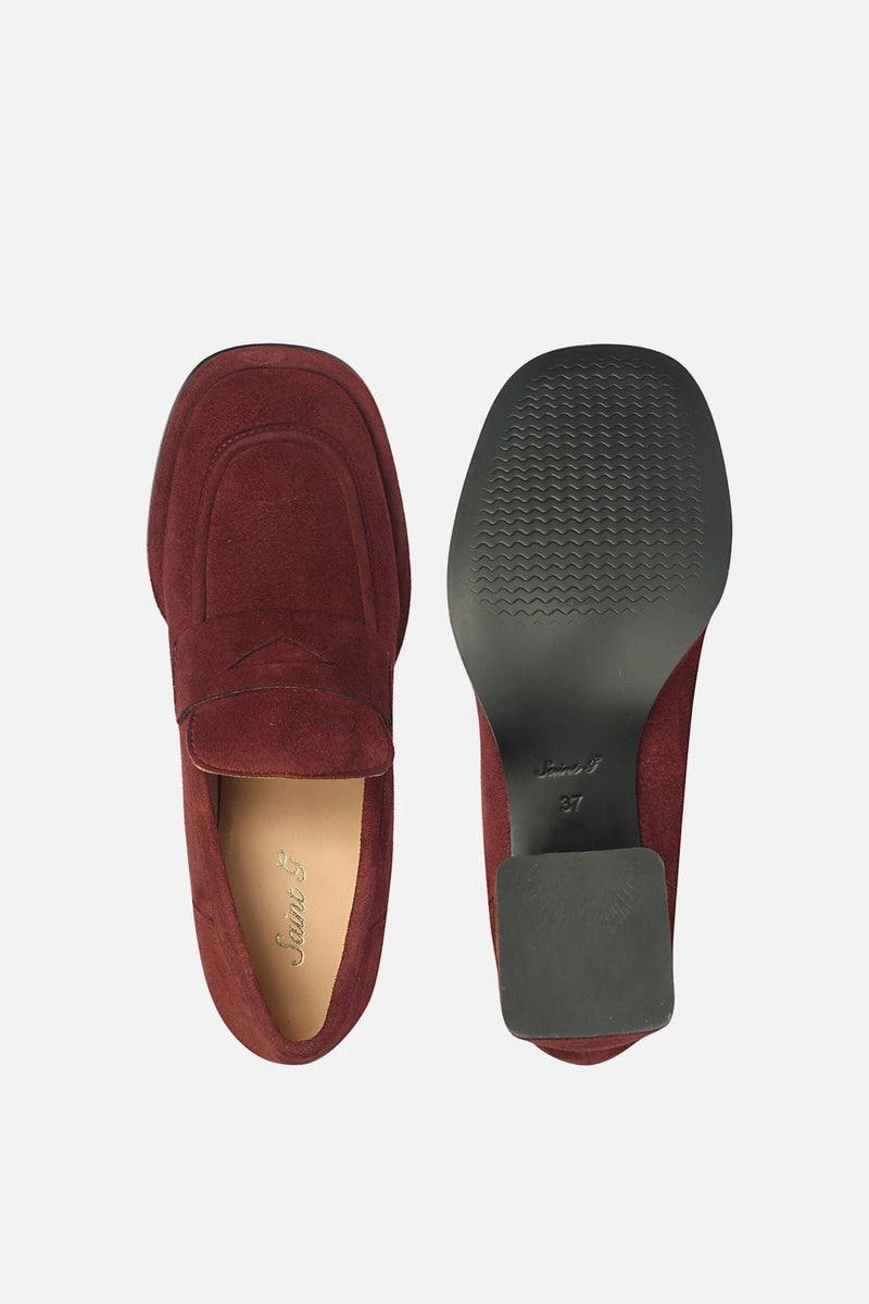  Saint G Viviana Suede - Heel Loafers - Burgundy - Bonton