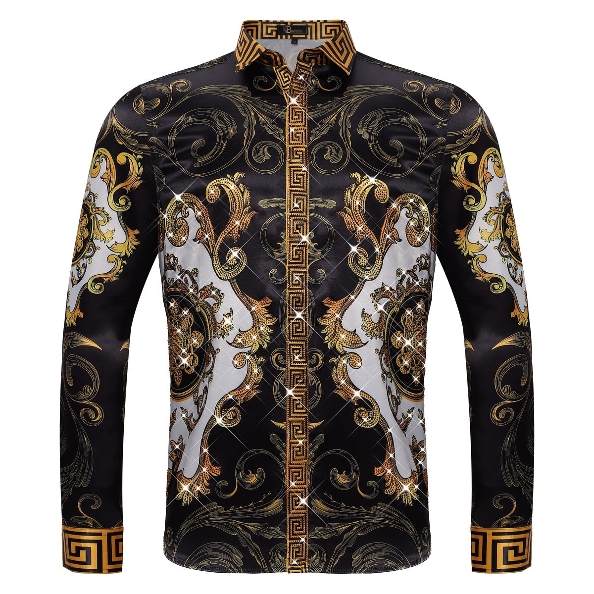  Rich Life Rhinestone Shirt BLACK - BLACK - Bonton