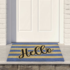 Natural Coir "Hello" Outdoor Rectangular Doormat 18" X 30"