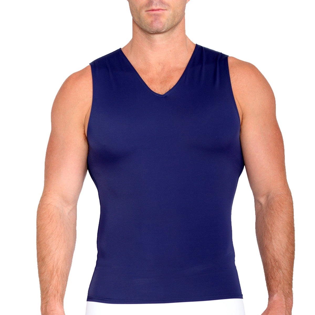 InstantFigure Insta Slim Compression Sleeveless V-Neck Tank VS00N1 - White - Bonton