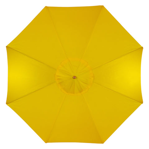 8.5ft Outdoor Patio Market Umbrella With Wooden Pole  Yellow