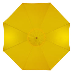 8.5ft Outdoor Patio Market Umbrella With Wooden Pole  Yellow