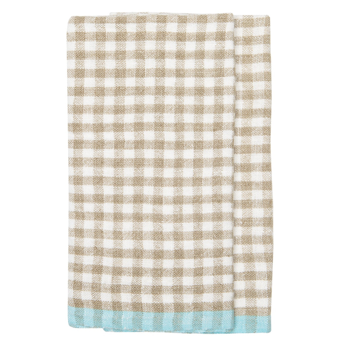  Caravan Two-Tone Gingham Towels, Set of 2 - Lime & Aqua - Bonton