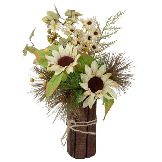 16" Sunflowers and Berries Artificial Fall Harvest Floral Decoration