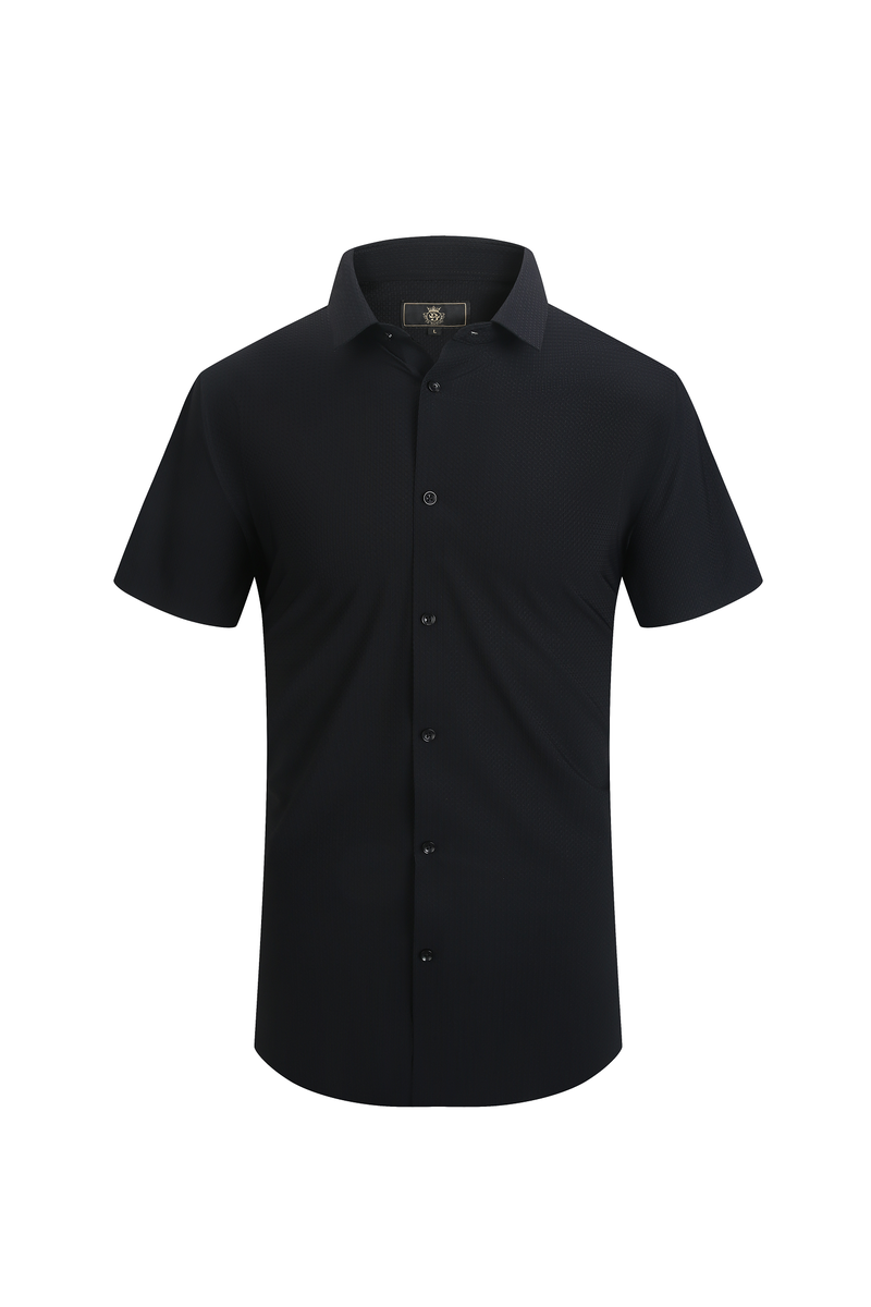  Barocco Core Stretch SS Shirt BLACK - BLACK - Bonton