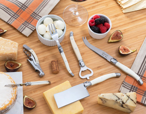Laguiole Ultimate 13-Piece Charcuterie and Barware Set With Faux Ivory Handles