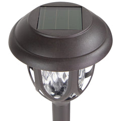 Set of 6 Black Lantern Style Solar Powered LED Pathway Markers  16.25"