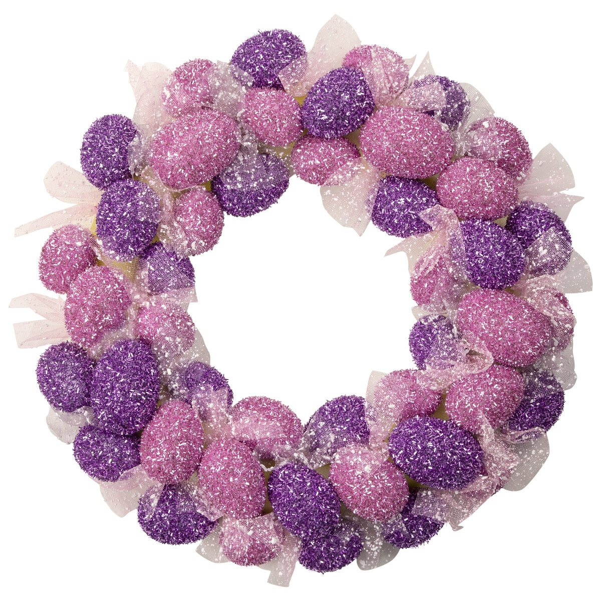  Northlight Glittered Easter Egg Wreath - 20