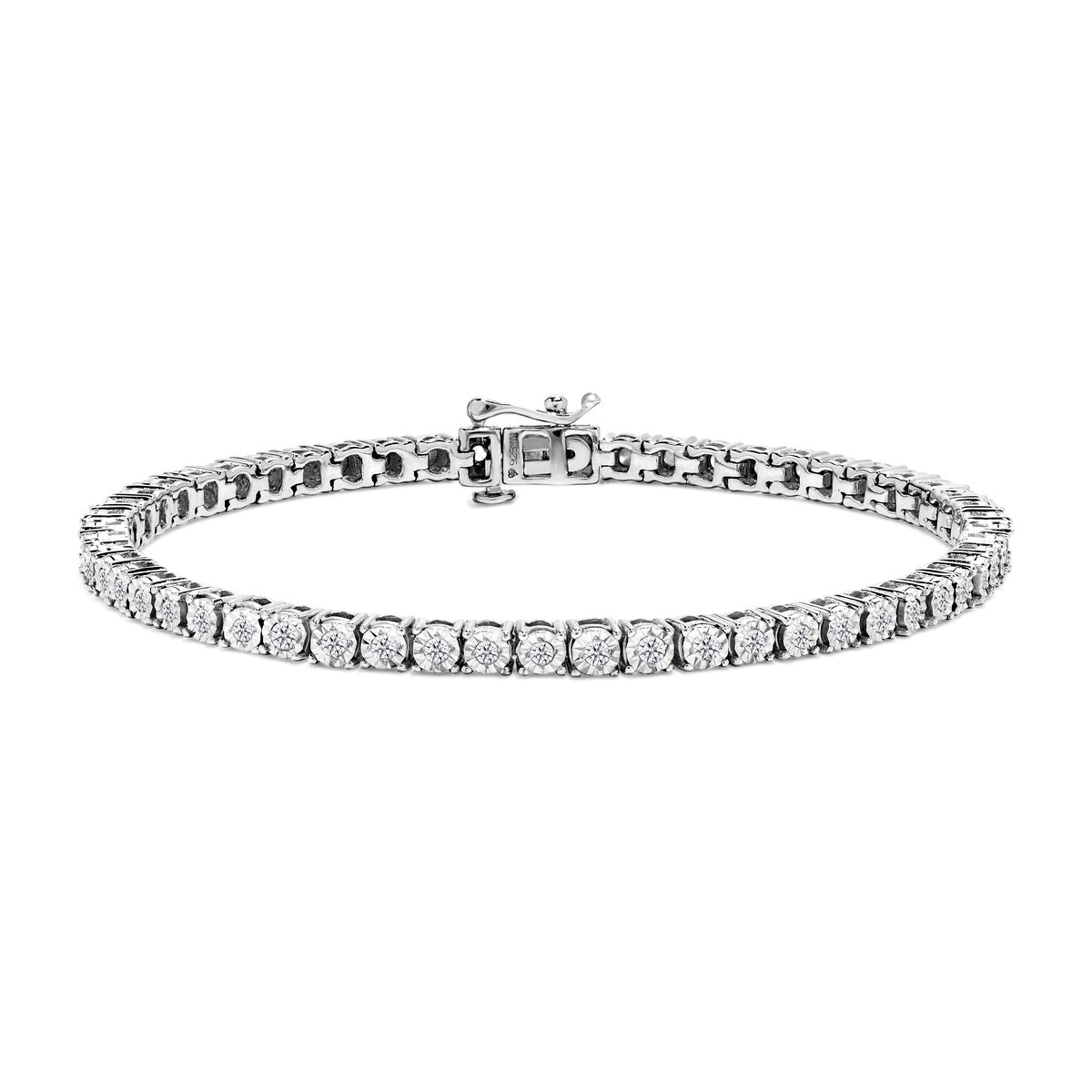  Haus of Brilliance .925 Sterling Silver 1.0 Cttw Miracle-Set Diamond Round Faceted Bezel Tennis Bracelet (I-J Color, I3 Clarity) - 5