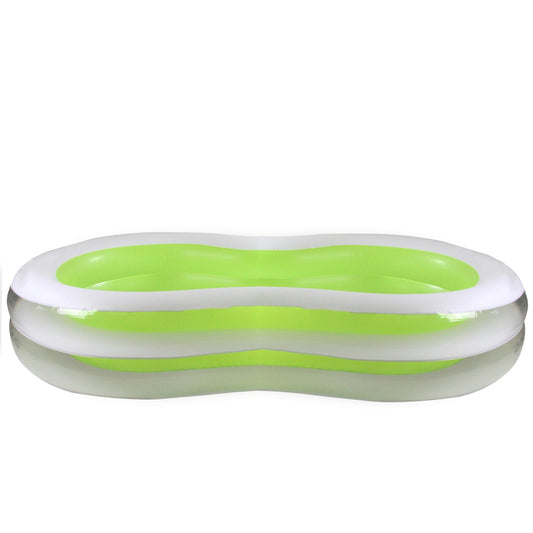 94.5" Green and White Inflatable Figure 8 Swimming Pool