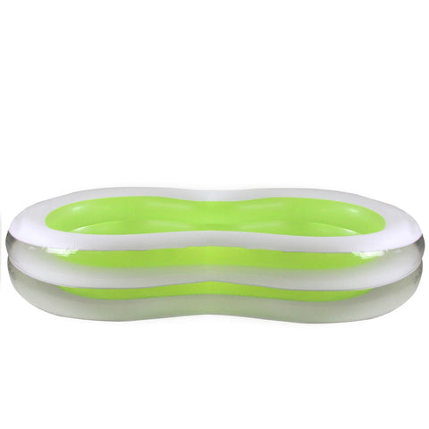 94.5" Green and White Inflatable Figure 8 Swimming Pool