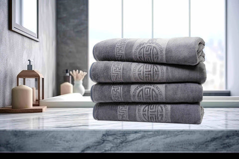 Dan River 4 Piece Embossed Microfiber Bath Towel Set.
