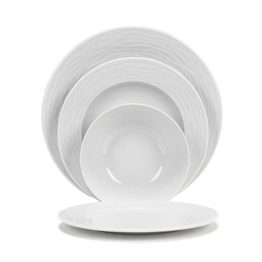 White Wave, Porcelain 16-Piece Dinnerware Set