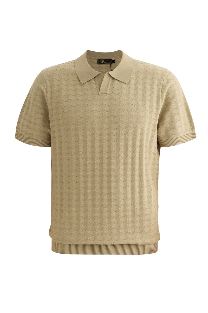  Barocco The Portofino Textured Polo KHAKI - KHAKI - Bonton