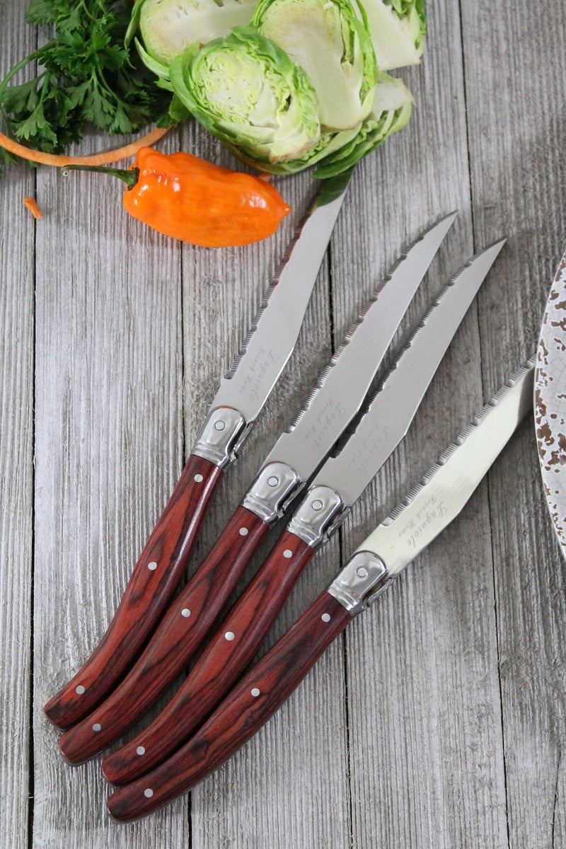  French Home Set of 4 Laguiole Pakkawood Steak Knives - Default Title - Bonton