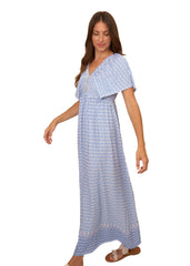 Seaside Flutter Sleeve Maxi Dress