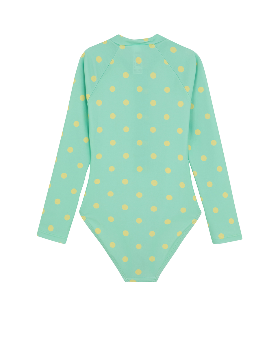  Gottex Kids Dot Dot Dot Long Sleeve Zip Front One Piece - 3T - Bonton