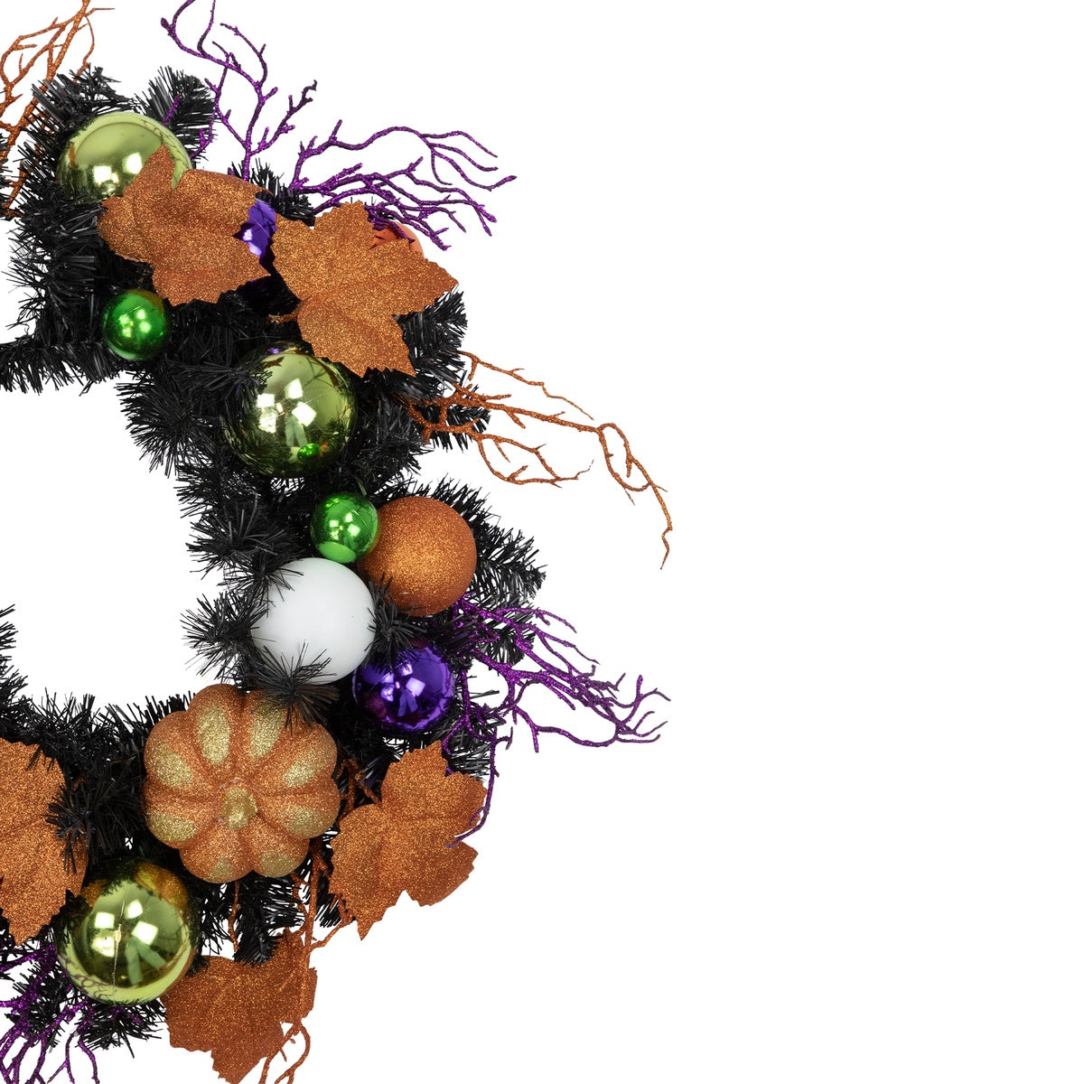  Northlight Jack-O-Lantern in Witches Hat Halloween Pine Wreath  24-Inch  Unlit - Default Title - Bonton