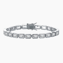 Emerald-Cut Clear Cubic Zirconia Tennis Bracelet