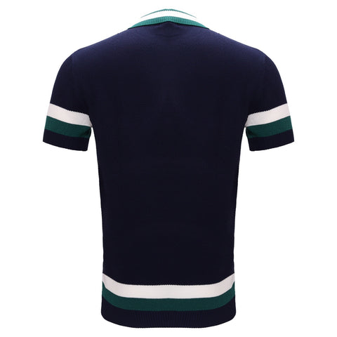 Heritage Stripe Knit Polo NAVY