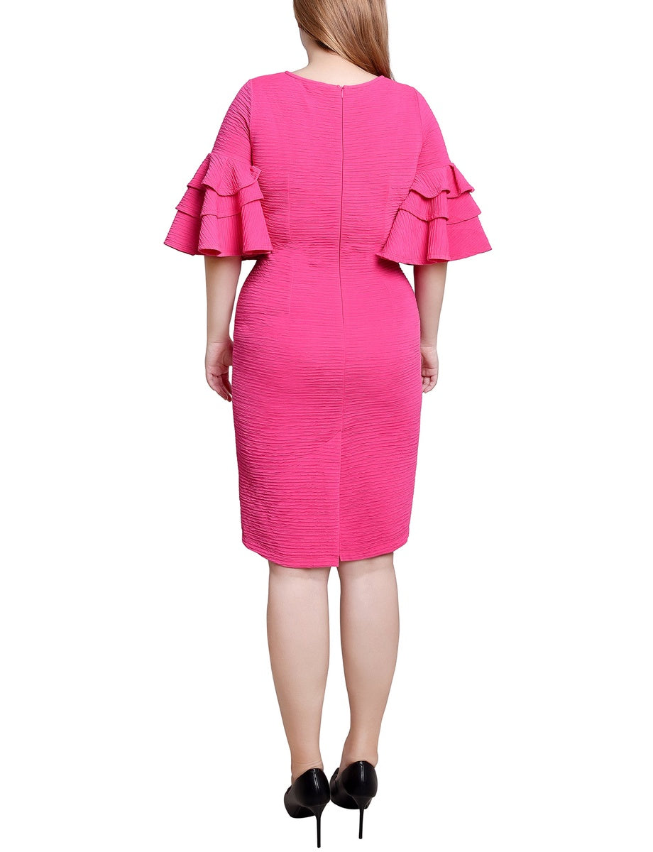  NY Collection Bolero Sleeve Body Con Dress - Blush - Bonton