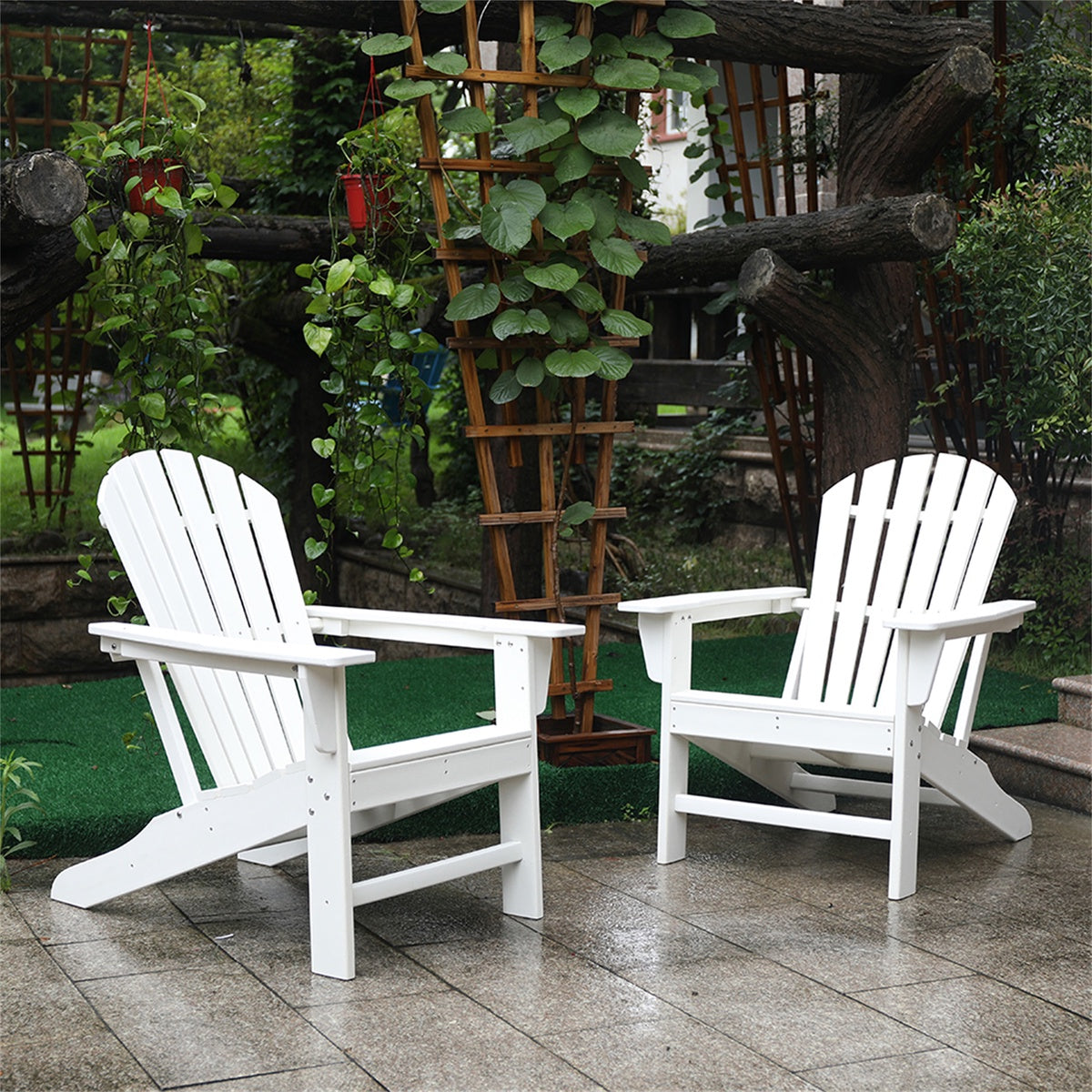  Northlight All Weather Recycled Plastic Outdoor Adirondack Chair  White - Default Title - Bonton