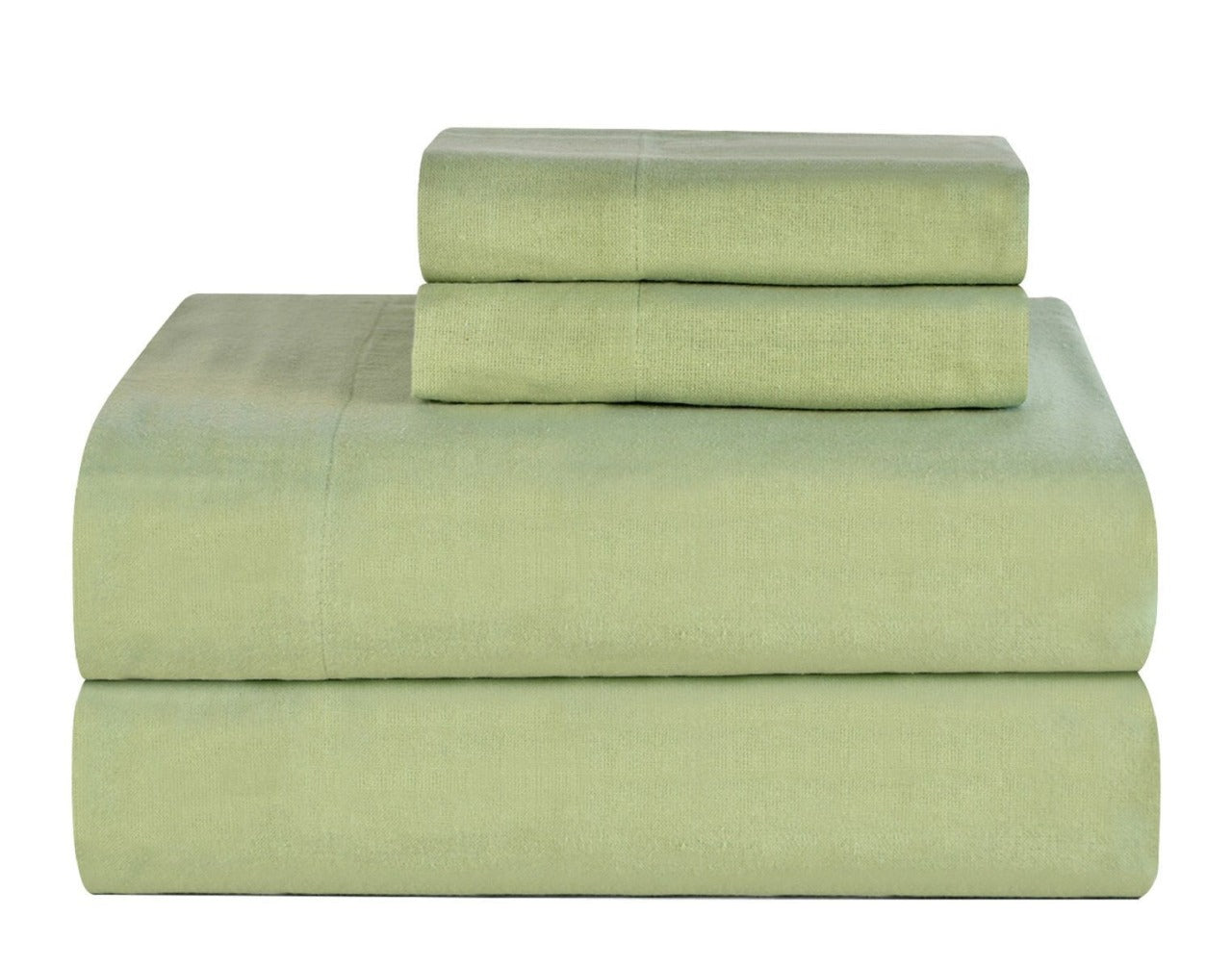  Celeste Home Solid Color Flannel Sheet Sets - Sage - Bonton