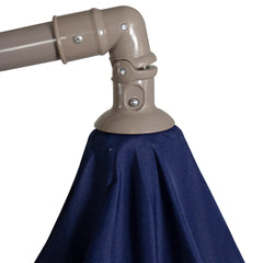 10ft Offset Outdoor Patio Umbrella With Hand Crank  Navy Blue